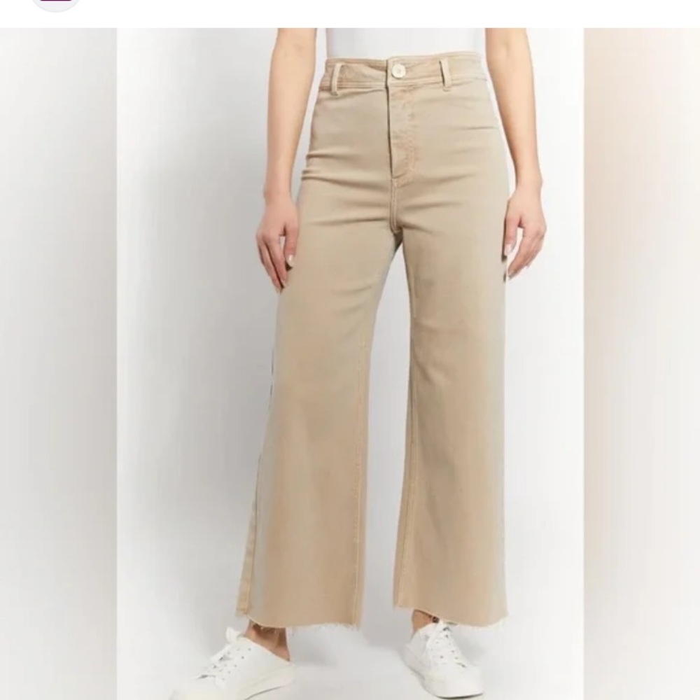 Oat New York Sz 29 Pinkish Beige Wide Leg Denim Trousers